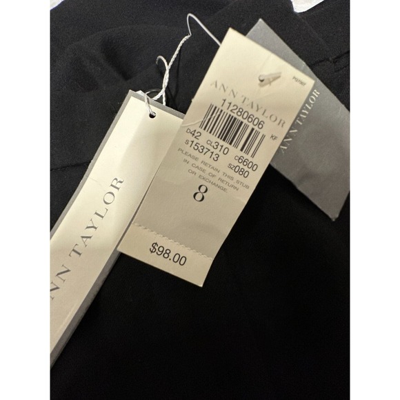 Ann Taylor NWT Margo Wool Spandex Black wide leg Pants Women size 8 - Picture 10 of 11